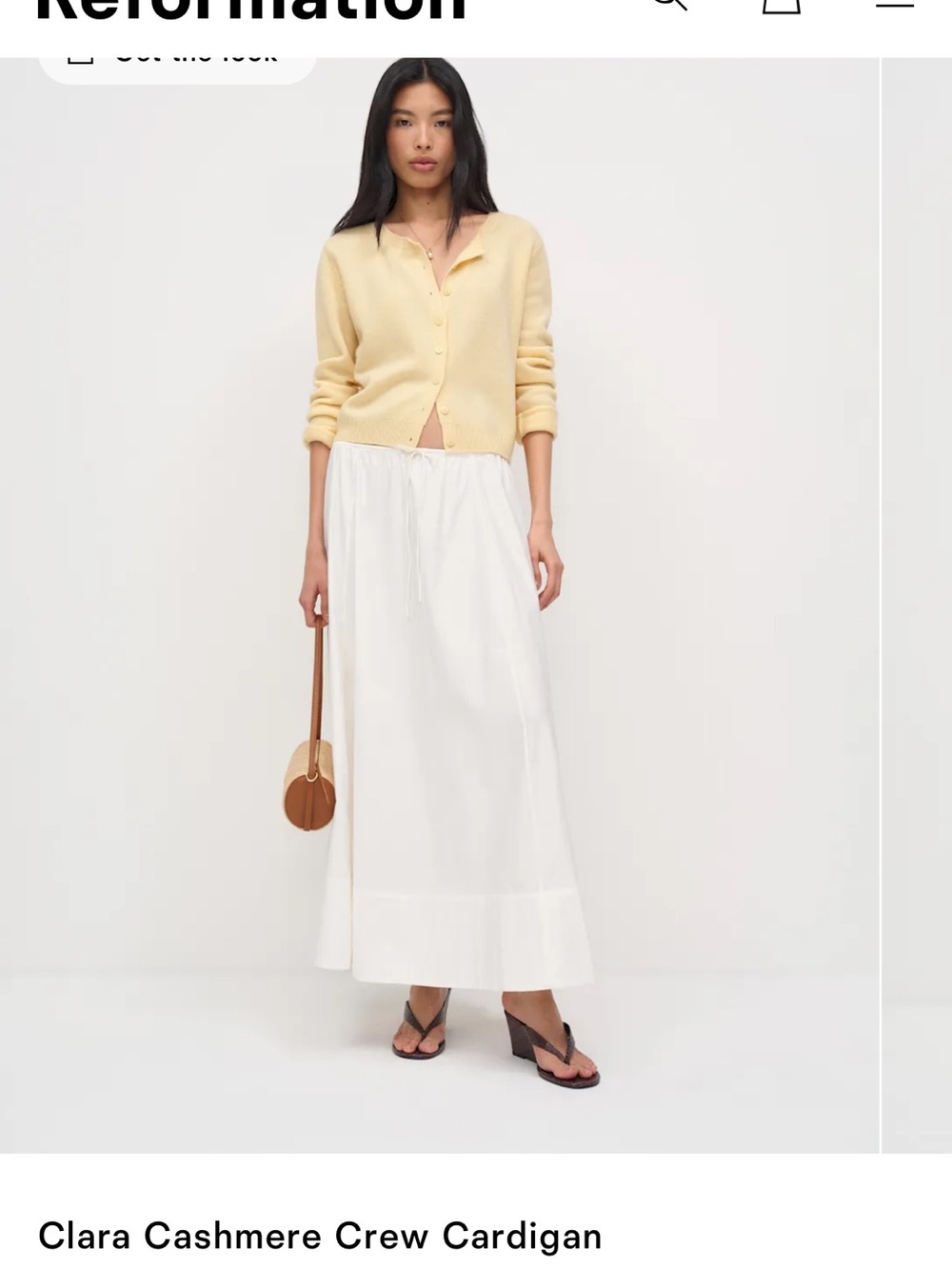 Reformation Clara Cashmere Crew Cardigan
